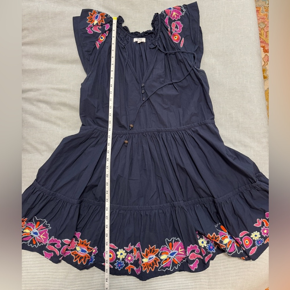 Gingy Collection Navy Embroidered dress - Picture 3 of 5